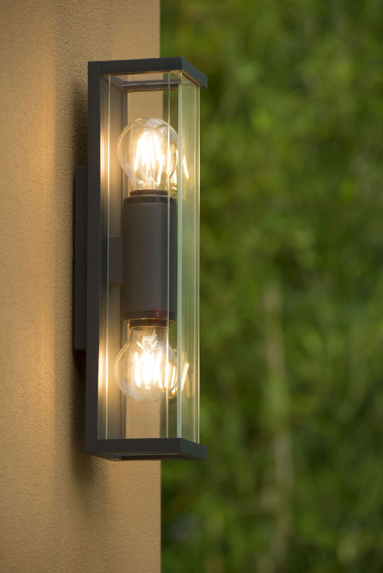 Lucide CLAIRE MINI - Outdoor Wall lamp - IP54 - Anthrasite